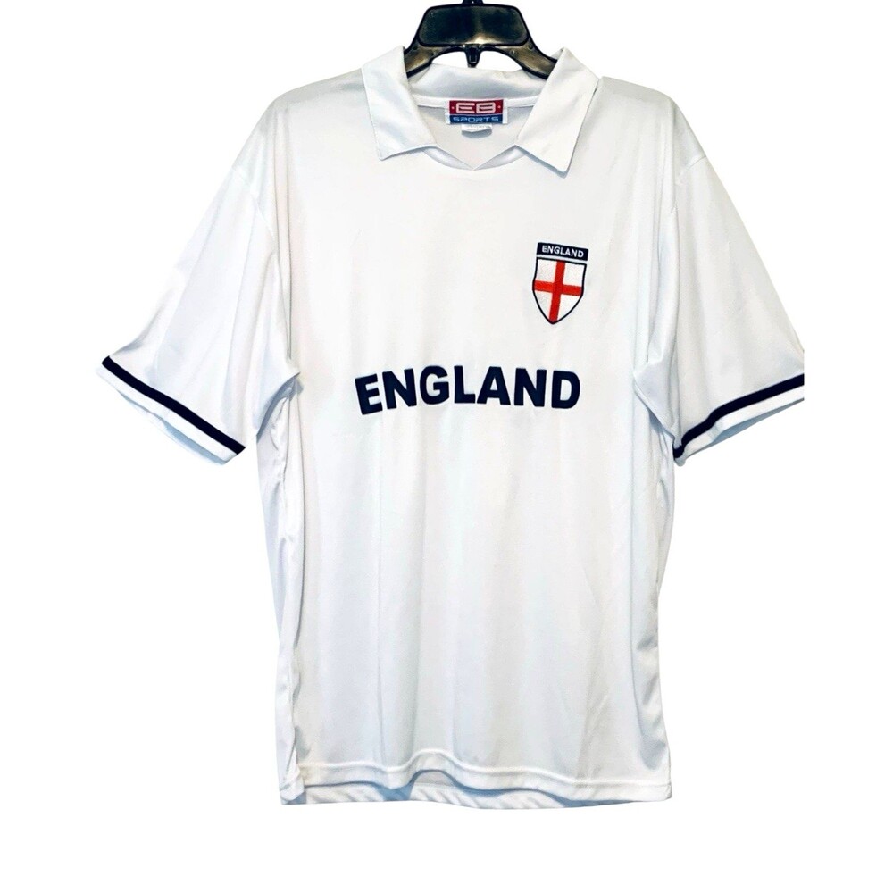 EB Sports "England" Soccer Jersey Polo Shirt Embroidered Logo - Size L
